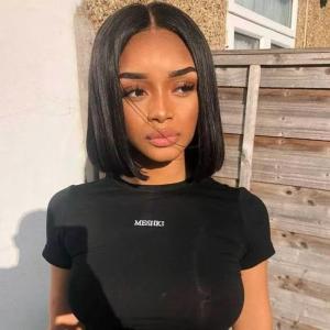Wholesale Front Lace Wigs Human Hair Straight Short Real Human Hair Wigs No Shedding from china suppliers