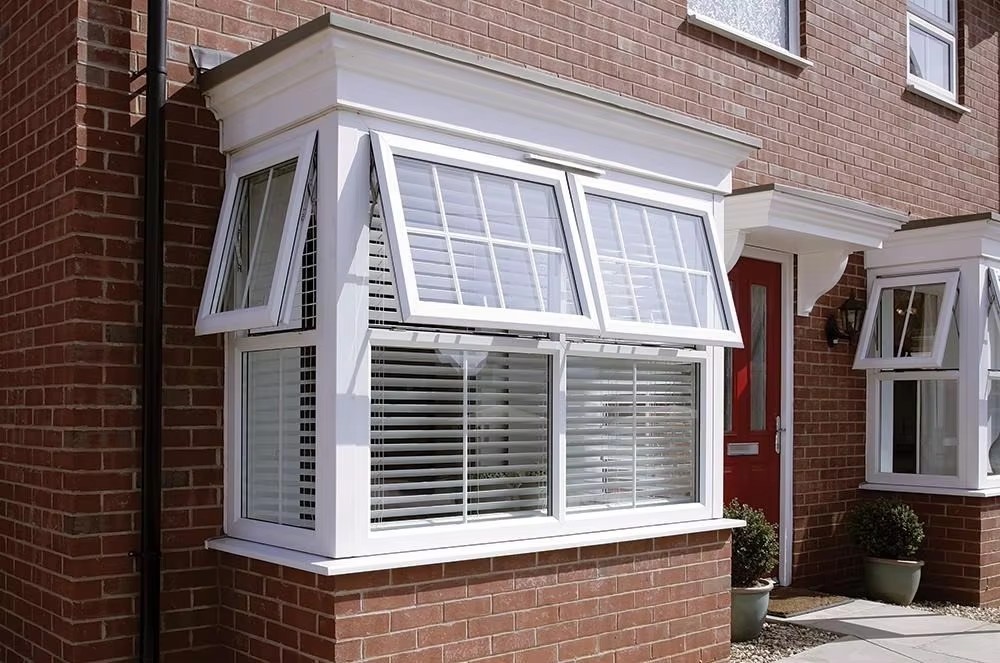 Modern Irregular PVC Awning Window Waterproof Bathroom Frosted Glass Windows