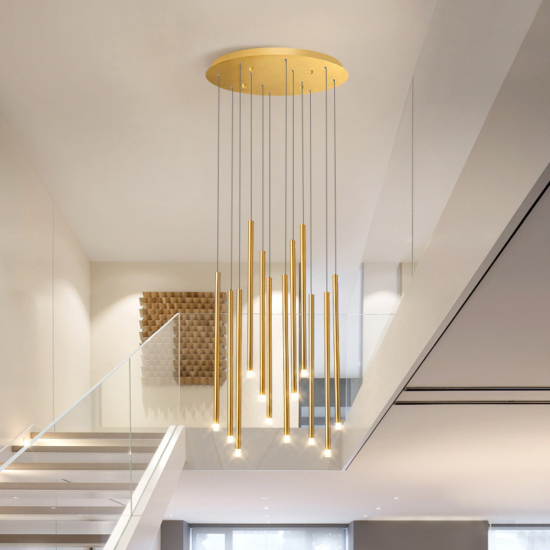 Modern Long Hanging Chandelier Restaurant Cafe Hotel Entryway Chandelier