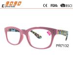 Fashionable reading glasses,power range +1.0 to +4.00,made of plastic