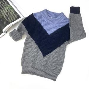 Wholesale Sweater Supplier Children Kid Knitwear 100% Cotton Crew Neck Geometric Pattern Knitted Pullover Baby Sweater For Autumn Winter from china suppliers