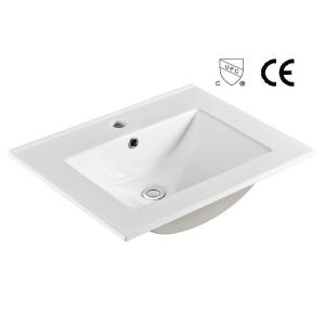Wholesale Porcelain Vanity Top Bathroom Sink 60CM Ceramic Vessel Vanity Sink White from china suppliers