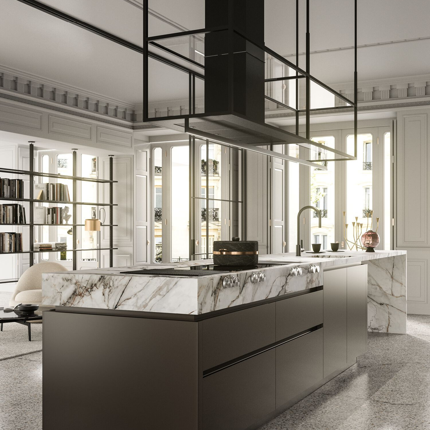 Large Style Complete Custom Kitchen Cabinet Set Island Kitchen Furniture Lacquer Finish Wooden Kitchen Cupboard For Villa