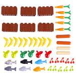 City accessories street view food vegetable fruits stand shop building block