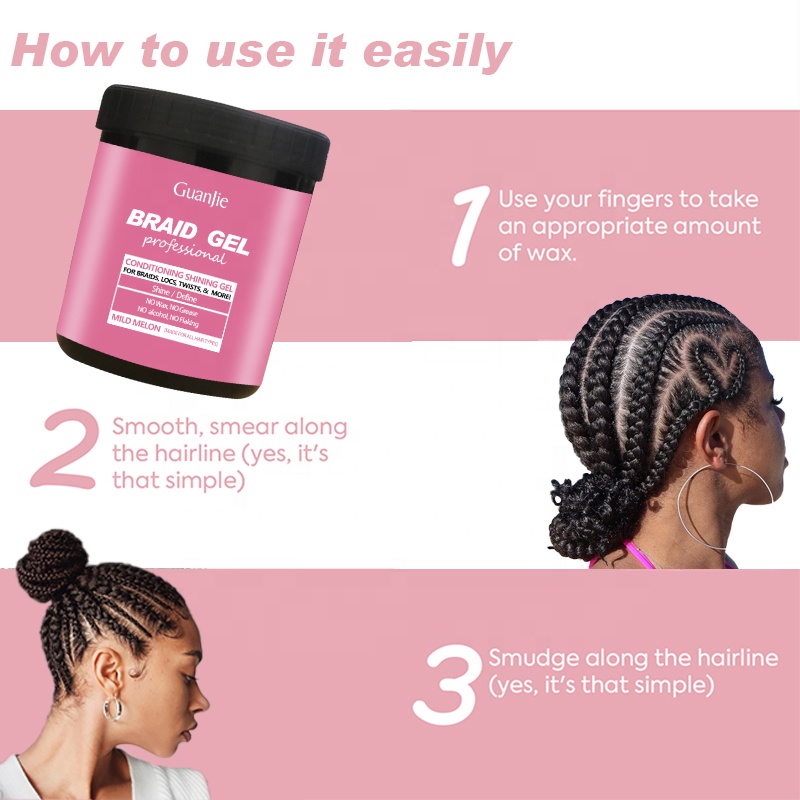 16oz Twist Gel Private Label Maximum Hold for African Hair Edge Control Strong Hold