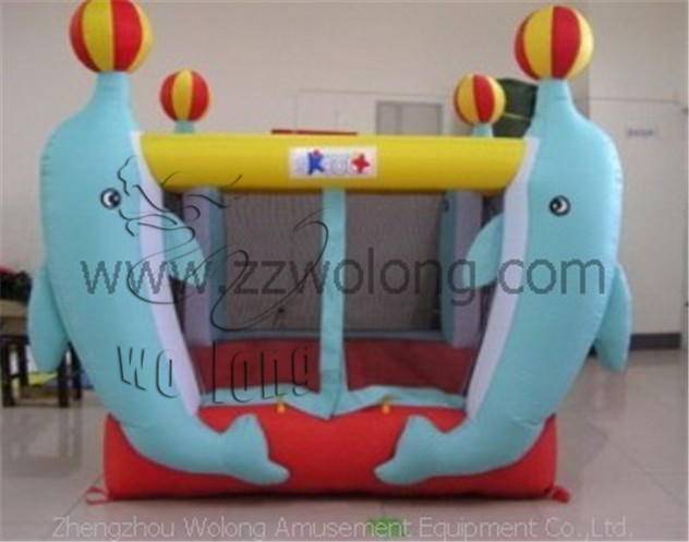 small attractive kids dolphin inflatable bounce for family use
