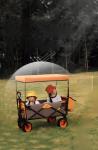 86*46*85 Portable Collapsible Folding Garden Cart Outdoor Wide Wheel Wagon for
