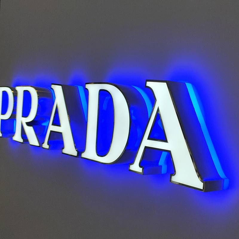 Outdoor Doorstep LED Acrylic Double-Sided Billboard with Multi-color Illuminated Logo