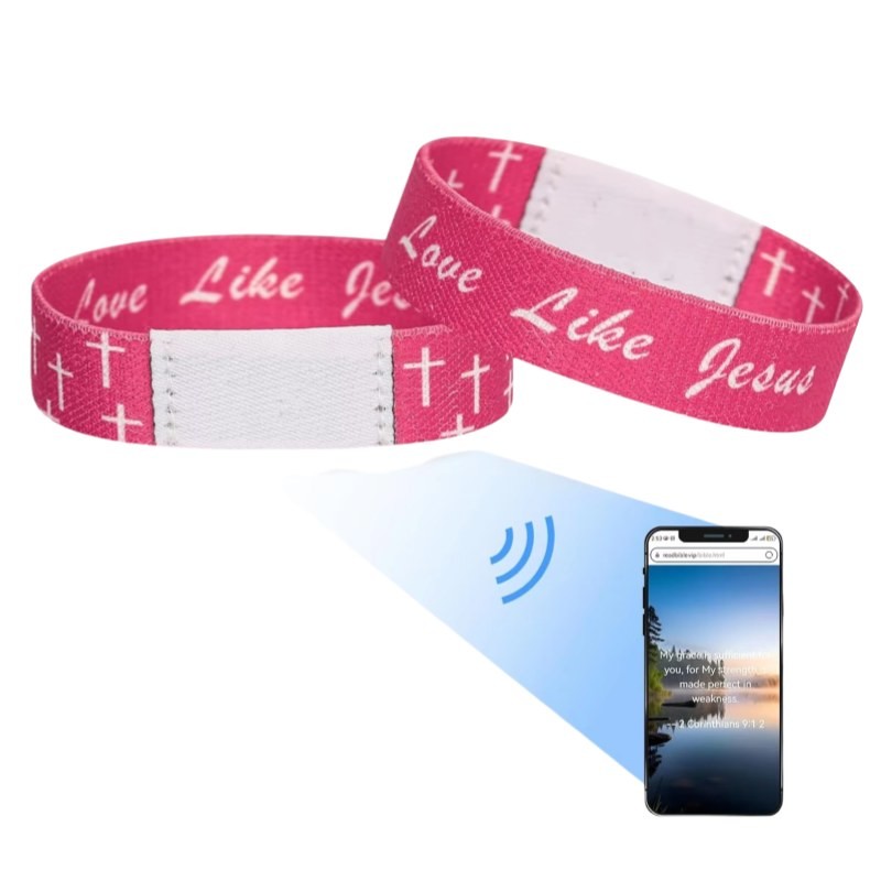NFC Christian Daily Bible Verse Bracelet Temperature Resistant -30°C to 60°C Durability