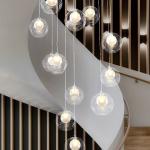 Stairs Floor House glass box pendant light fixtures for indoor decoration (WH-GP