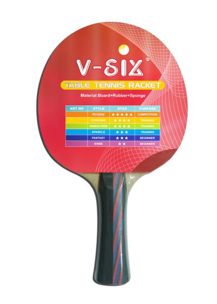 6mm Table Tennis Bats Linden Wood, Orange Sponge 1.8mm Color Handle PingPong