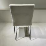 White Hotel Restaurant Leather Chair Electroplated Base Luxury Dining Chair 57