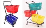 Steel New Supermarket Shopping Cart With Grocery Load Of 100kg