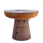 Corten Steel Outdoor Cooking Grills 100cm Corten Steel Fire Pit For Barbecue
