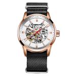 30m Life Waterproof Skeleton Mechanical Watch Stereo Dial Nylon Wrist Watch