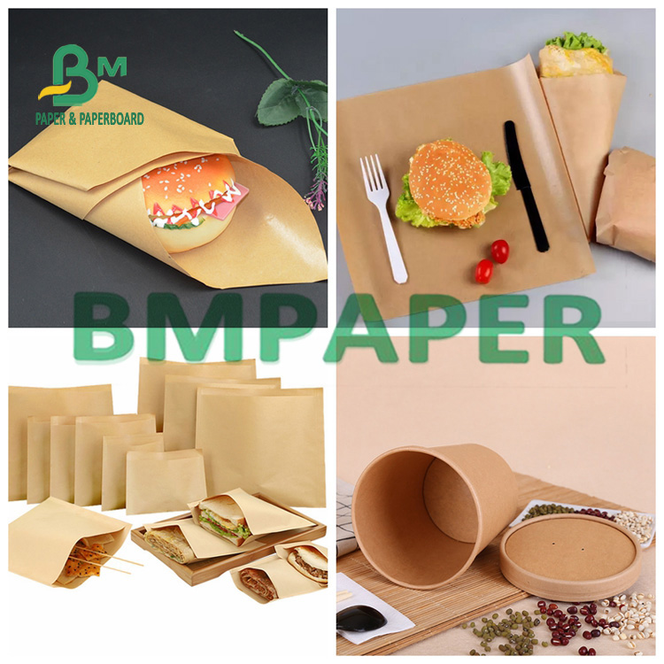 125g - 400g Single Side Waterproof PE Coated Kraft Paper To Food Packing Boxes