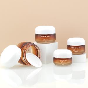 Wholesale OEM Cream Glass Jars Luxury Cosmetic Packaging With Dome Cap from china suppliers