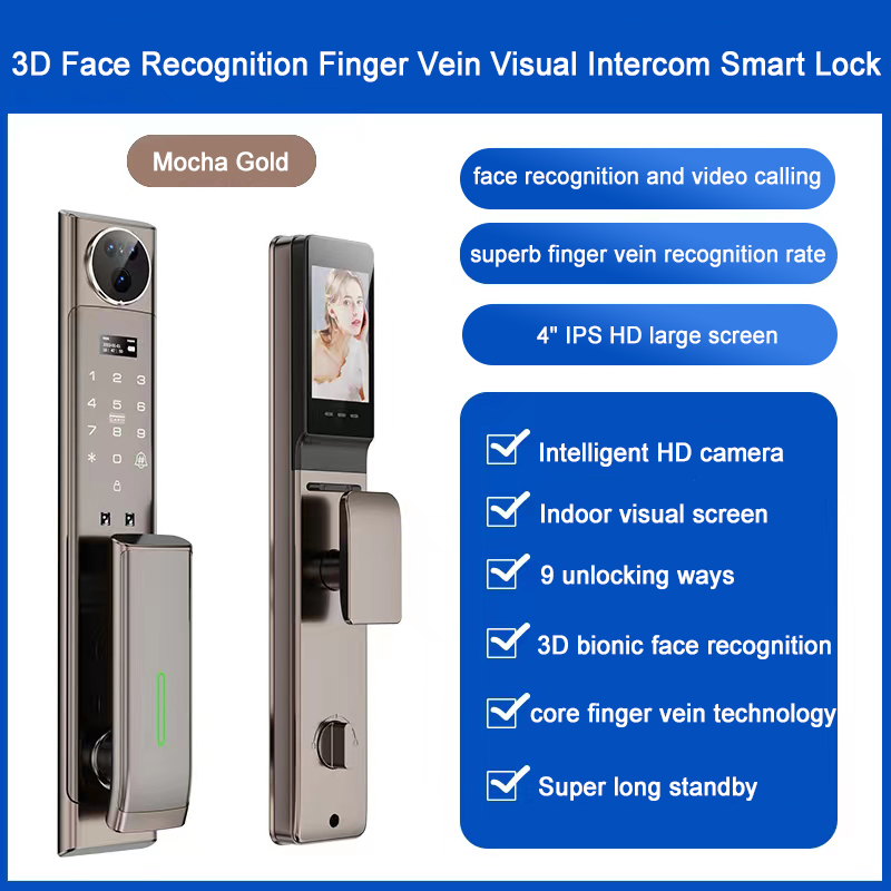 Standard Mortise Video Intercom Door Lock Grey Automatic Door Locks For Houses