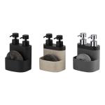 Sand Stone Kitchen Cooking Utensil Caddy Lotion Dispenser 3N1 Black Grey Sand