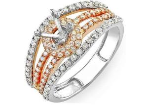 Wholesale Two Tone 0.80ct Semi Mount Jewelry Ring 14K Gold Material ODM For Engagement from china suppliers
