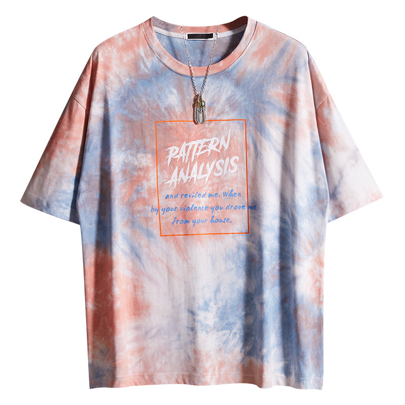 Colorfull Green Tie Dye Men Streetwear T Shirts 130gsm-230gsm Worsted Fabric streetwear clothing manufacturers