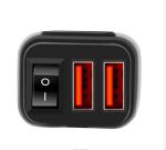 QC 3.0 Waterproof 12v Motorcycle Usb Outlet Iso Listed Red / Blue