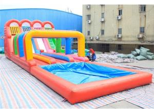 Wholesale 0.5mm PVC Inflatable Four lanes Colorful Slide , Inflatable Water Slide from china suppliers