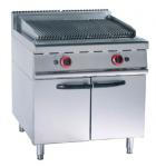 Stainless Steel 380V Gas Lava Rock Grill With Cabinet 12KW For Kitchen