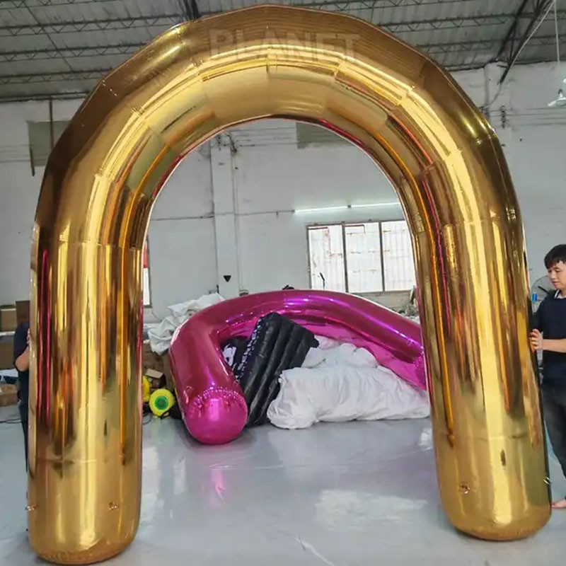 Airtight Inflatable Entrance Archway Inflatable Reflective Mirror Arch Gate For Event Decoration