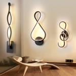 Modern Minimalist LED Wall Light For Living Room Bedroom Bedside Black Aisle