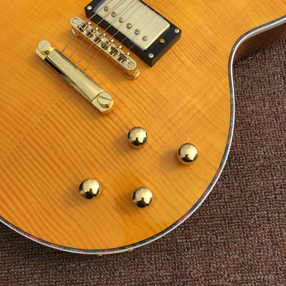 Custom Electric Guitar with Rosewood Fingerboard Colors Binding and Mosaic Gold Hardware Accept OEM