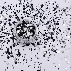 Wholesale Excellent Nail Art Effect Glitter Black White Dots Mixed Glitter with Polyester Material from china suppliers