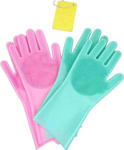 Wholesale Magic Silicone Dish Washing Scrubber 2 In 1 Reusable Rubber Gloves Heat Resistant Kitchen Tool For Household Pet Brush from china suppliers