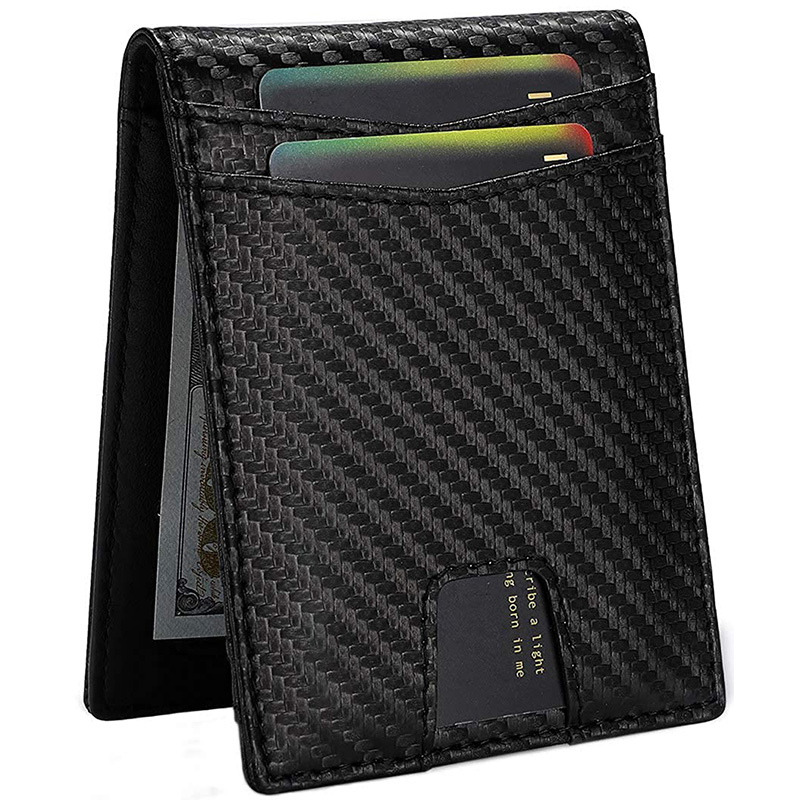 Customized Men's Credit Card Holder Wallet with Portable Thin Design and Rfid Block