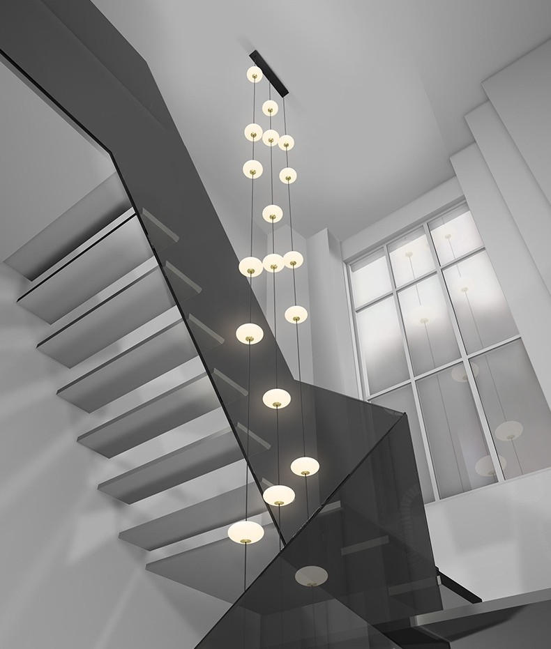 Led staircase chandelier modern living room chandelier hanging designer Villa duplex building lighting(WH-AP-553)
