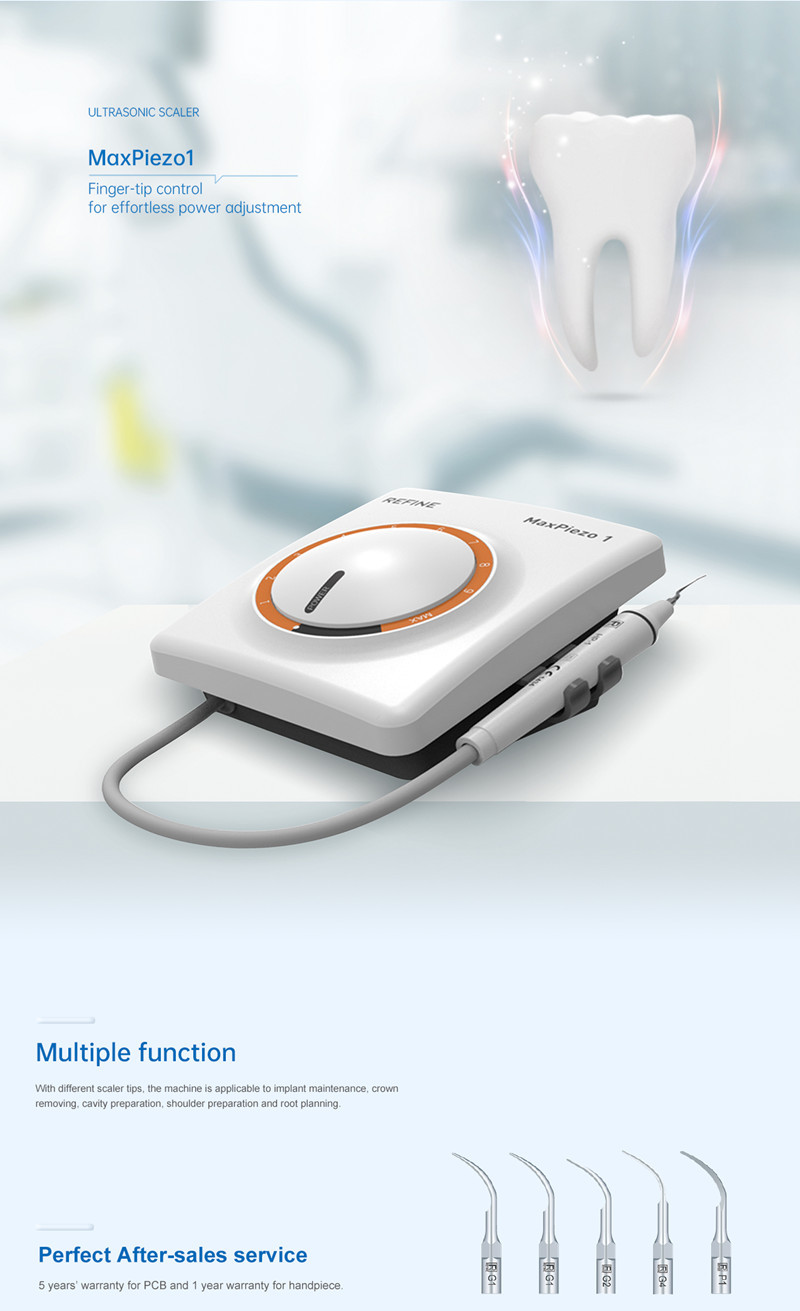 20W Piezoelectric Ultrasonic Scaler 5 Tips Piezoelectric Dental Scaler
