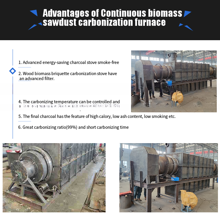 Stainless Steel Biochar Charcoal Retort Kiln Machines for Coal Heating and Pyrolysis