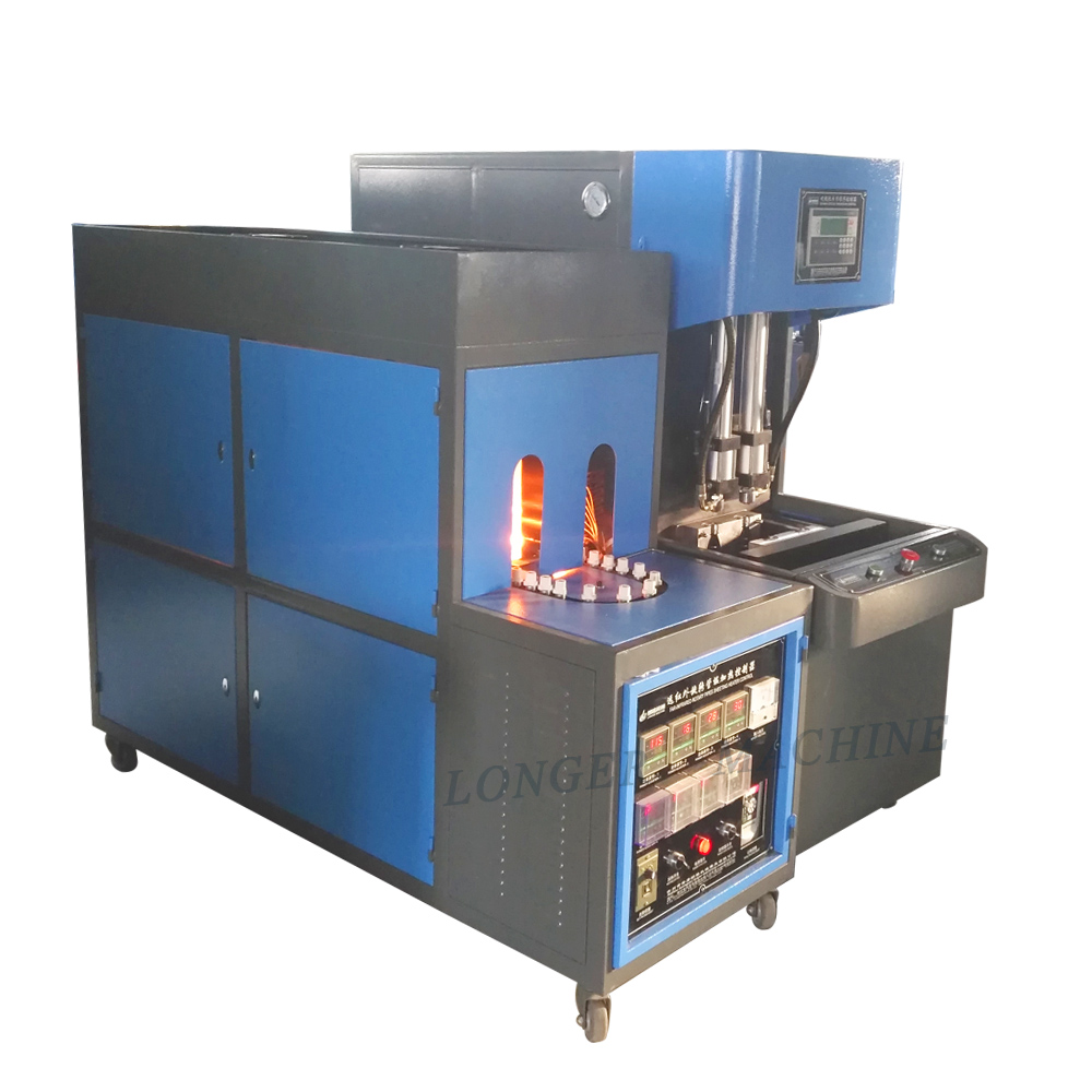 Semi Automatic 4 Cavity 500ML Small Plastic Bottle Making Machine with Speed Blue Design
