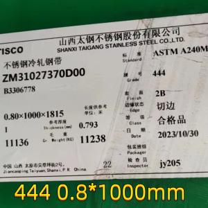 Wholesale UNS S44400 Metal Sheet Low Carbon Low Nitrogen Ferritic 444 Stainless Steel 2.0*1220*2440mm from china suppliers