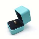 PU Leather Ring Jewelry Packaging Box Custom LOGO Design 2 In 1 Wholesale