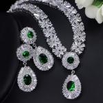 Water Drop Rhinestone Necklace & Earrings Full Crystal Necklace & Earrings