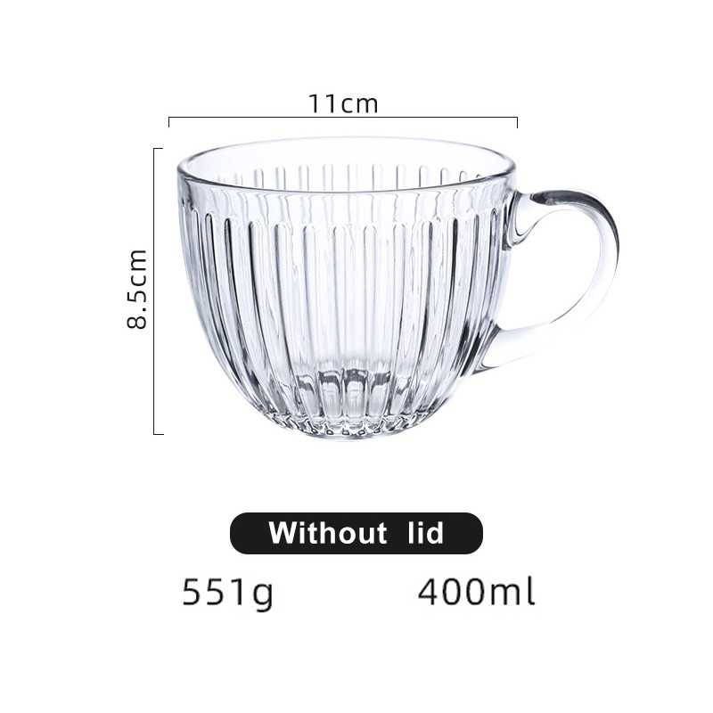 Eco Friendly Personalized Glass Cup 400ml Glass Breakfast Cup Lead Free