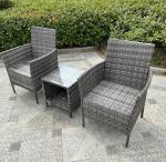 Garden Compact Rattan Table And Chairs Large Outdoor Garden Sets