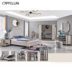 Durable MDF White Wood Bedroom Sets Furniture model 861 Luxury King Size
