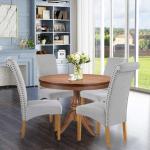 L17.5 inch Gray Padded Side Chair / High Back Fabric Dining Chair 300lb