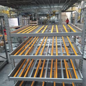 Wholesale Yellow / Blue Carton Flow Rack Warehouse Gravity Flow Roller Rack Systems from china suppliers
