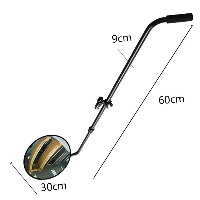 Aluminum Handles 12" Under Car Serch Convex Mirror For Under Vehicle Inspection
