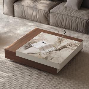 Wholesale Oak Wood Coffee Table Ceramic Top Square Coffee Table With Drawers from china suppliers