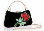 Women ' S Velvet Embroidered Evening Bag Rhinestone Adorned For Wedding Party