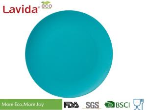 Wholesale Non - Toxic Food Safe Bamboo Fibre Plates Blue Color High Tempereture Compressing from china suppliers